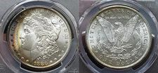 1880 S Morgan Silver Dollar $1 PCGS MS 65 Great Cresent Toning