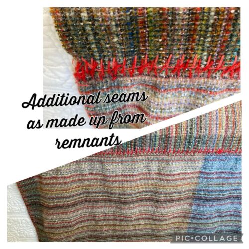 Colourful Stripe / Check Wool Blend Long Single Remnant Blanket 240 cm x 110 cm - Picture 10 of 15
