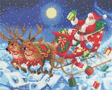 CRYSTAL ART Kit tableau broderie diamant 40x50cm Traineau P re No l