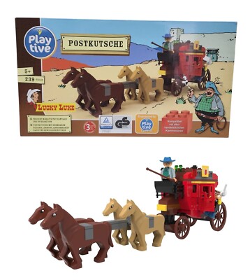 PLAYTIVE Postkutsche Lucky Luke 239 Teile Klemmbausteine Bausteine Konstruktion