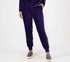 Encore by Idina Menzel Reg Corded Velour Jogger- Maritime XL a518964 --
