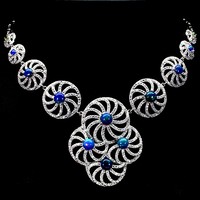 Sterling Silver 925 Genuine Natural Opal Statement Necklace 17 - 18.5 Inch Sterling Silver 925 Genuine Natural Opal Statement Necklace 17 - 18.5 Inch