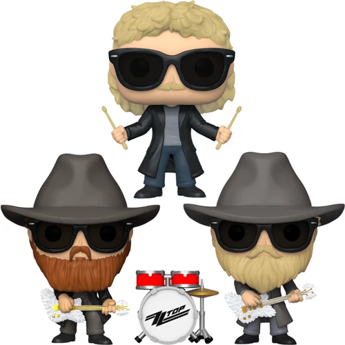 Funko Pop Rocks ZZ TOP Set Dusty Hill 165 Frank Beard 166 Billy Gibbons 164