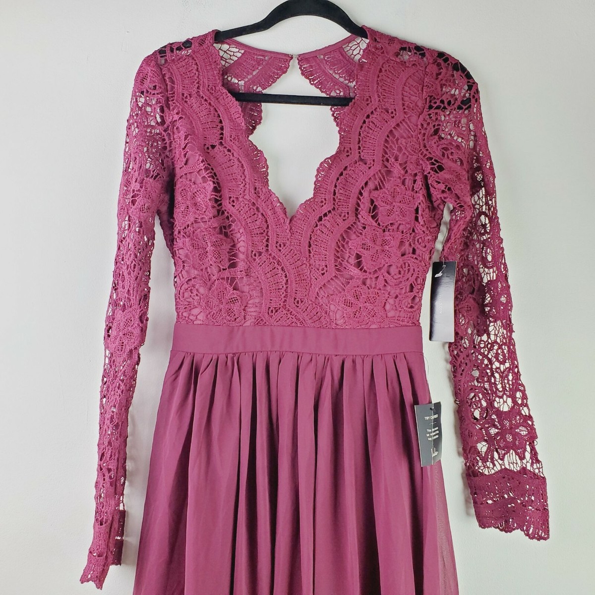 Lulu's Awaken My Love Burgundy Long Sleeve Lace Maxi Dress Sz L NWT | eBay Lulu's Awaken My Love Burgundy Long Sleeve Lace Maxi Dress Sz L NWT | eBay