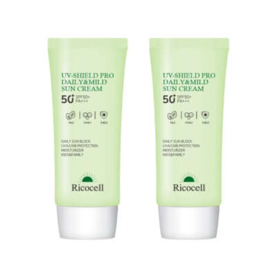 Ricocell UV-Shield Pro Daily & Mild Sun Cream SPF50+ PA+++ 70ml*2Pcs - FREE SHIP