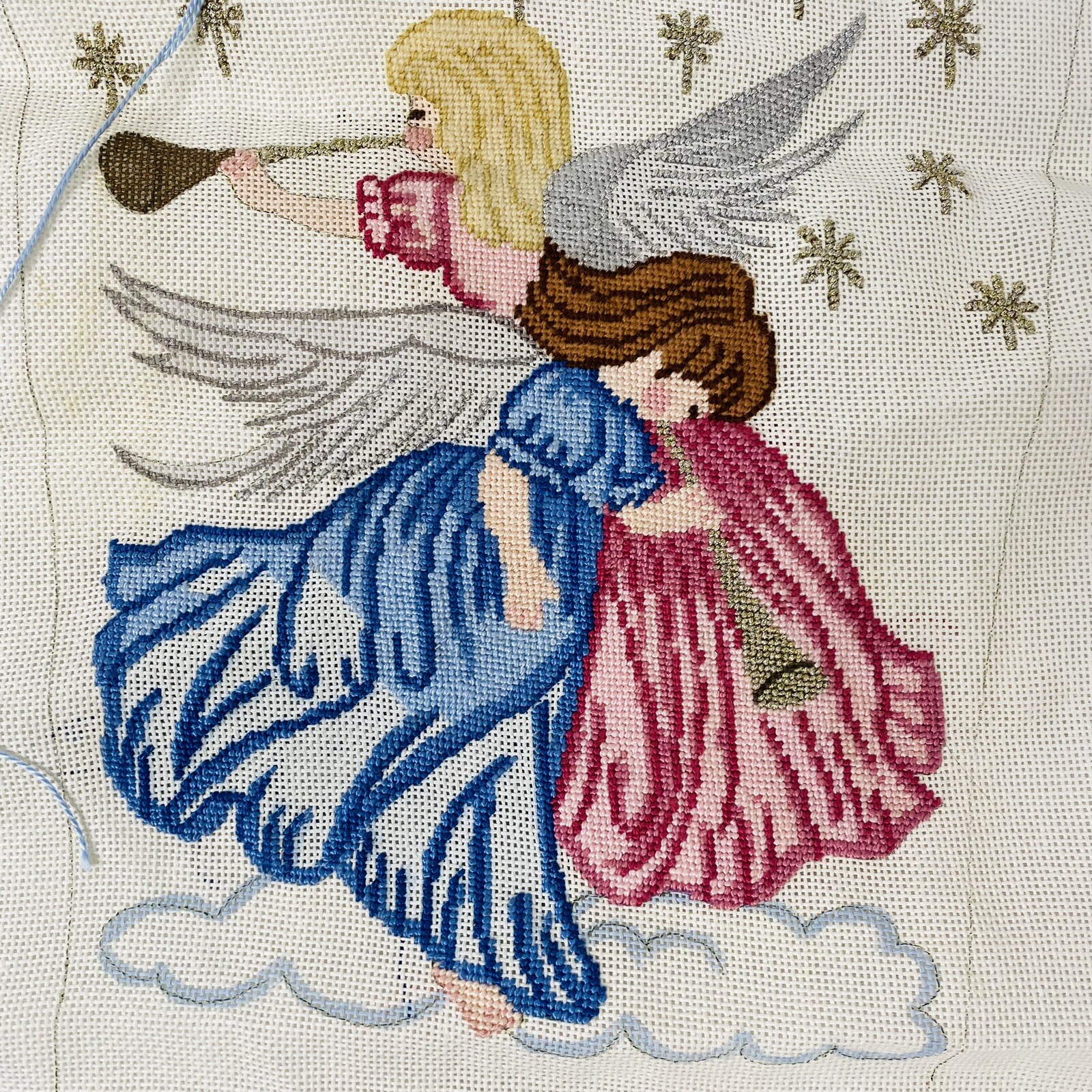 STARTED Alexa Handpainted Needlepoint Canvas Christmas Stocking 10