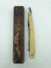 Antique Straight Razor Celluloid Handle Illegibly Marked