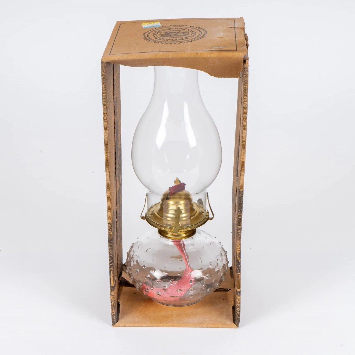Lamplight Farms Clear Glass Hobnail Oil Hurricane Lamp NOS eBay