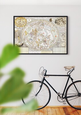 Carel Allard: Star map of the southern sky (Moon Map). Giclee Museum Gift Print