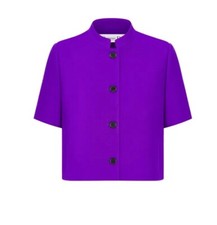 $3500 New Christian Dior Short Sleeve Bar Jacket Crop Magenta Purple Black 38 6