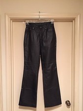 Lauren Jeans Co Black Leather Pants, Size 4, EUC