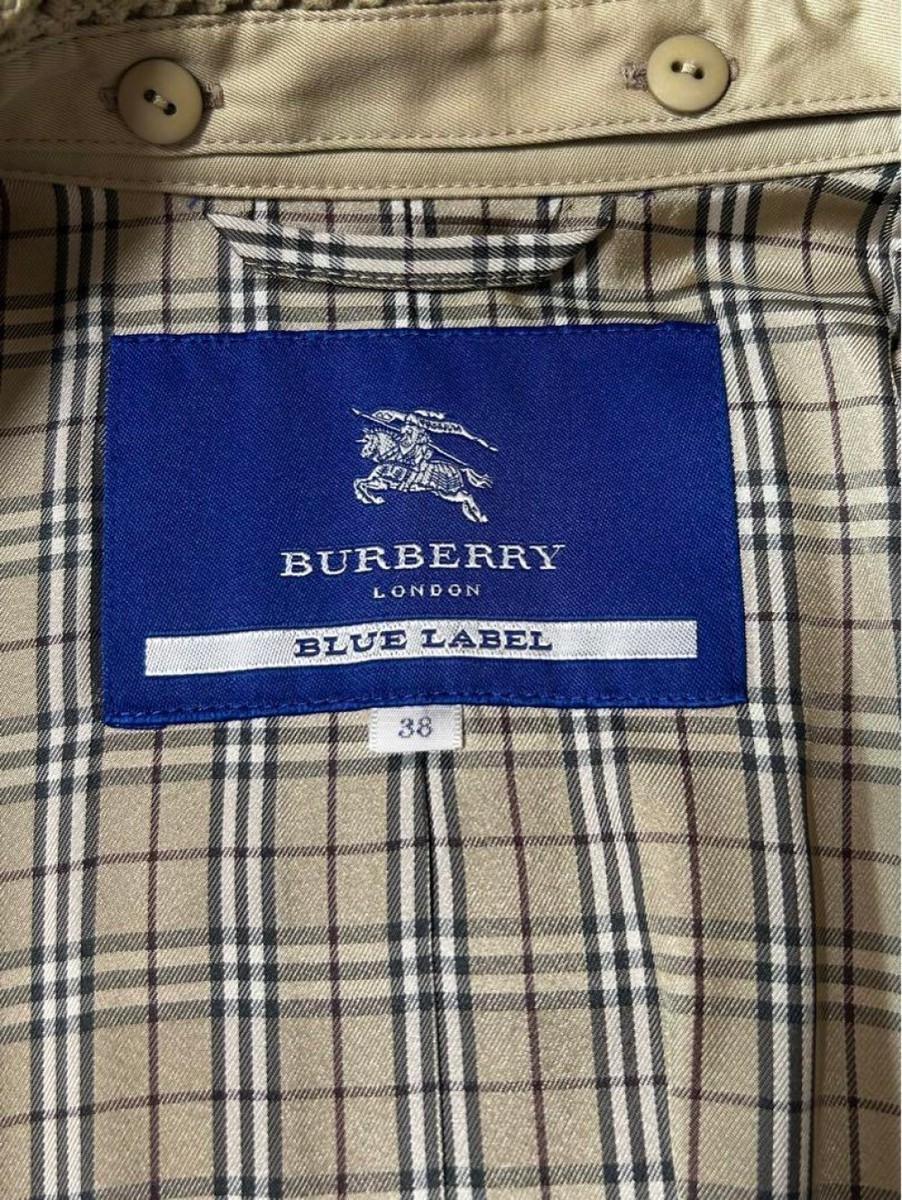 新品Burberry London blue label 38 Burberry London Blue Label Trench Coat Micro Check Beige