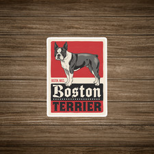 Vintage Boston Terrier Sticker - Retro Style Dog Breed Illustration 3198