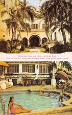 Miami Beach FL Florida El Morocco Hotel Pool Bathing Beauty Vtg Postcard B59