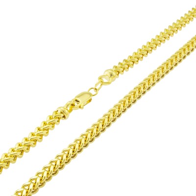 10K Yellow Gold Mens 4mm Foxtail Wheat 