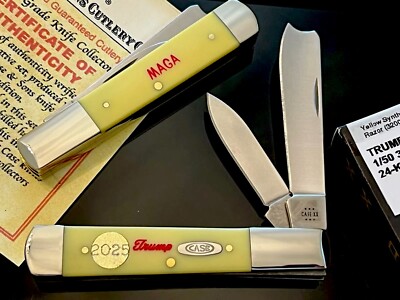 CASE XX PRES.TRUMP MAGA ONE ARM VAULT RAZOR W/24K Plated 2025 Shield Knife NEW
