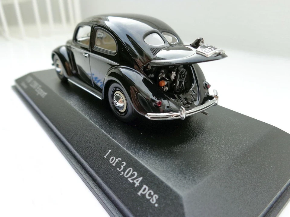 Volkswagen VW Käfer 1200 Brezel Export Di Minichamps 1:43 Nero 400051200 - Immagine 3 di 4