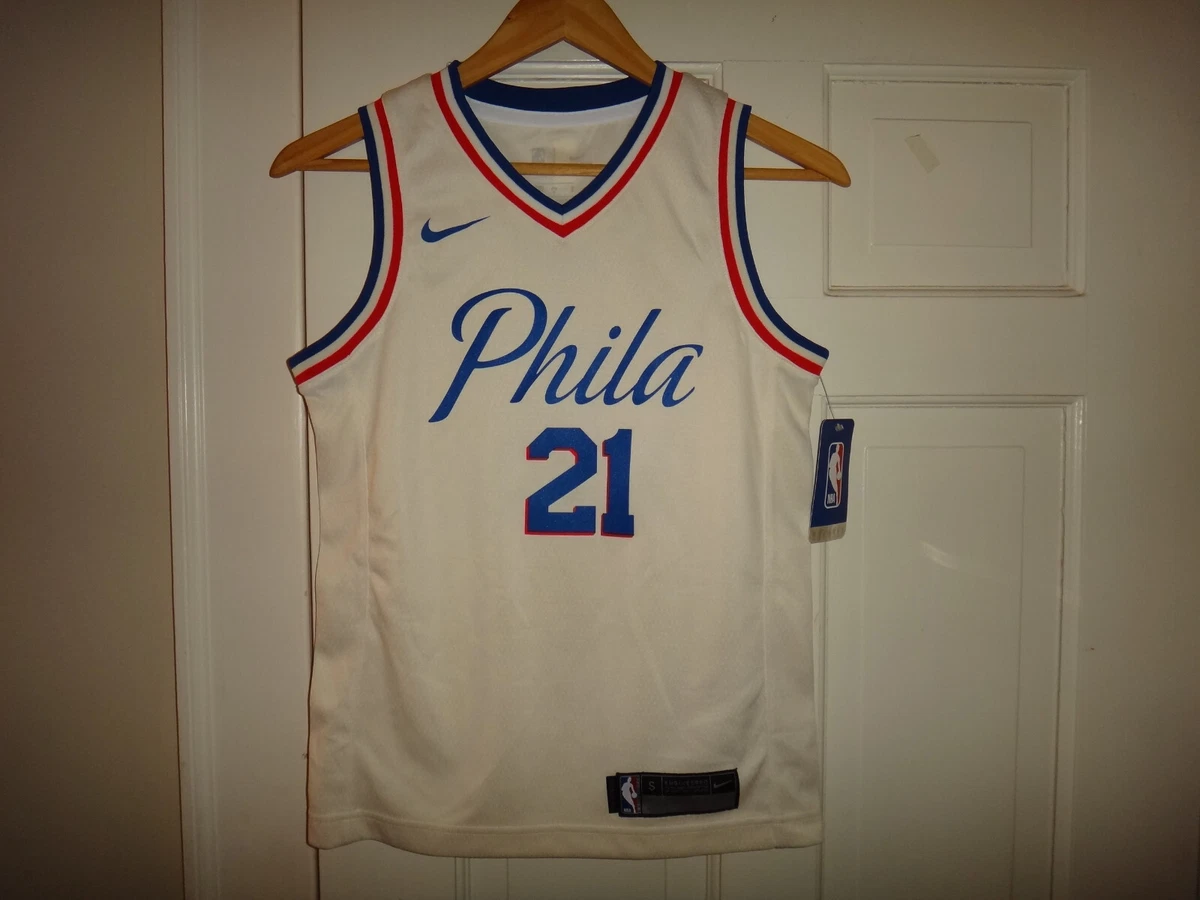 Philadelphia 76ers Nike City Edition Swingman Jersey 22 - White - Joel  Embiid - Youth