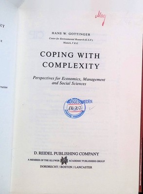 Coping with Complexity: Perspectives for Economics, Management and Socia 2244792