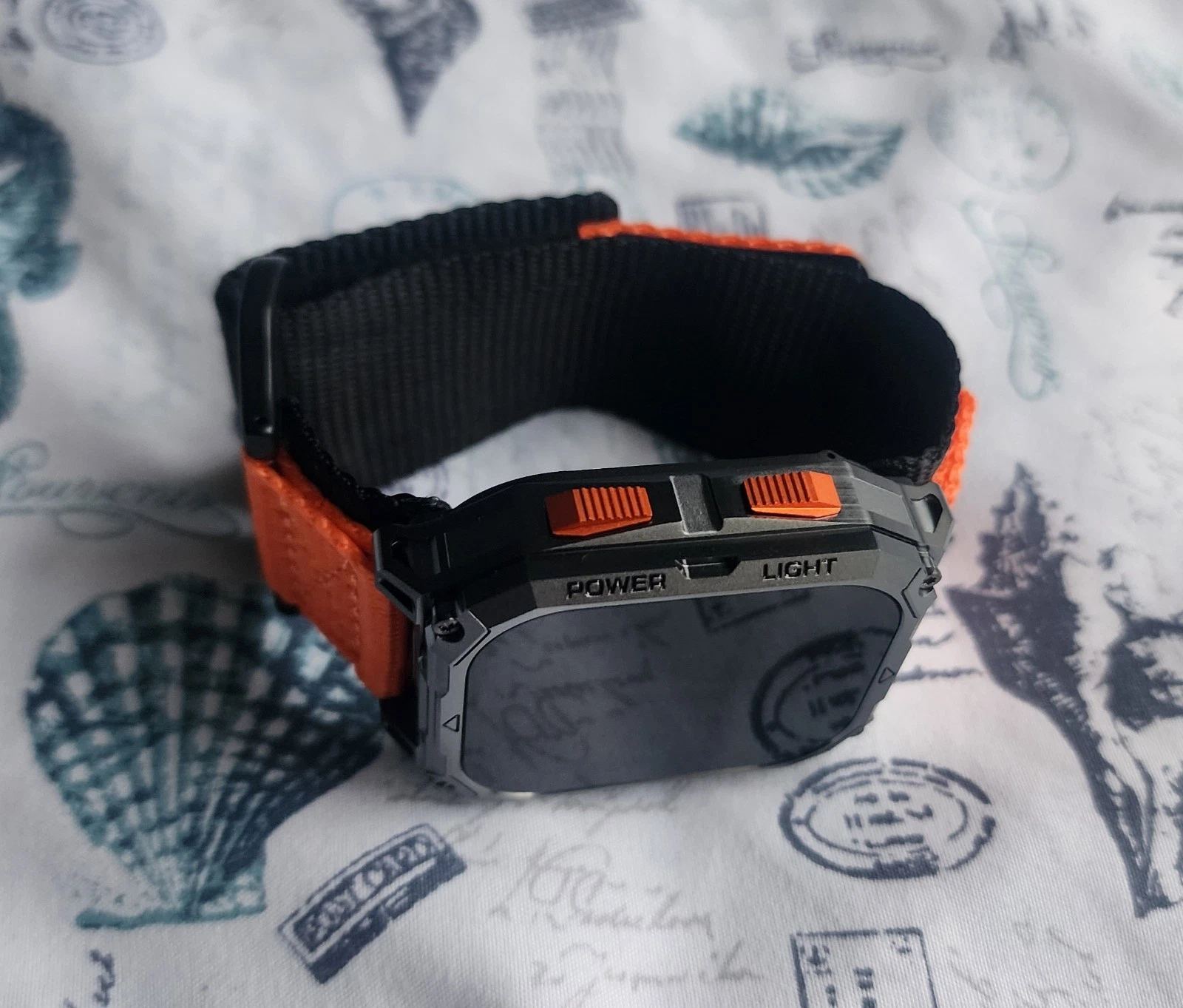 Military Smartwatch 55 mm Black Case Black Silicone Watch for Men