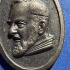 Padre Pio Oval Medal Pendant Charm Marked ITALY Christianity Religious Medal — photo 3