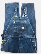 Carhartt Men's Adult Blue Denim 36x32 Loose Fit Overall Carpenter Workwear