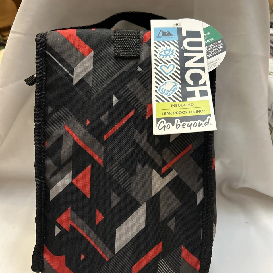 Arctic Zone черный и красный Geo изолированный ланч сумка, высокий ланч-бокс - Изображение 3 из 4