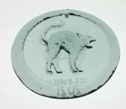 Blenko Handmade Glass Halloween Cat Suncatcher Ornament in Charcoal Signed