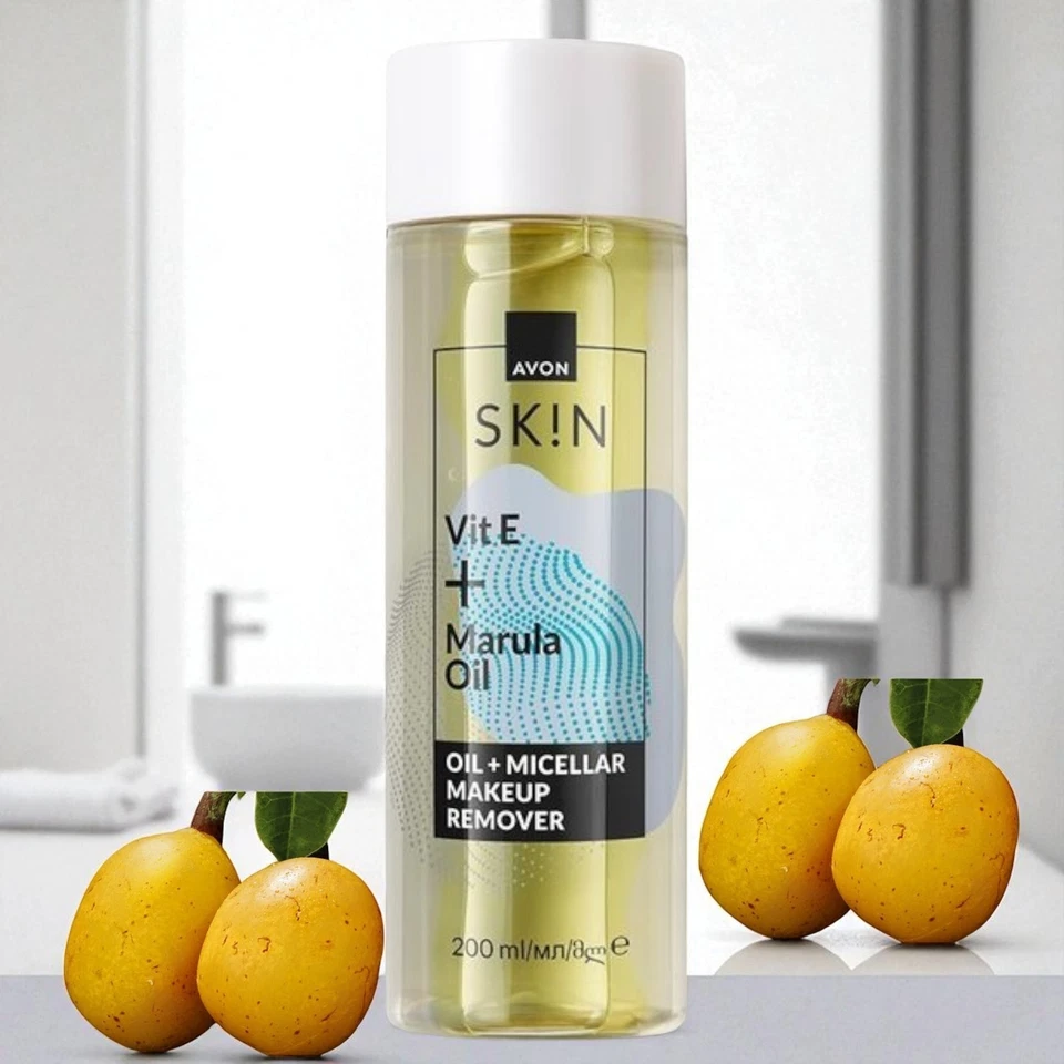 Avon SKIN Öl Mizellen Makeup Entferner Remover Marula Öl Top Pflege  abschminken - Bild 3 von 4