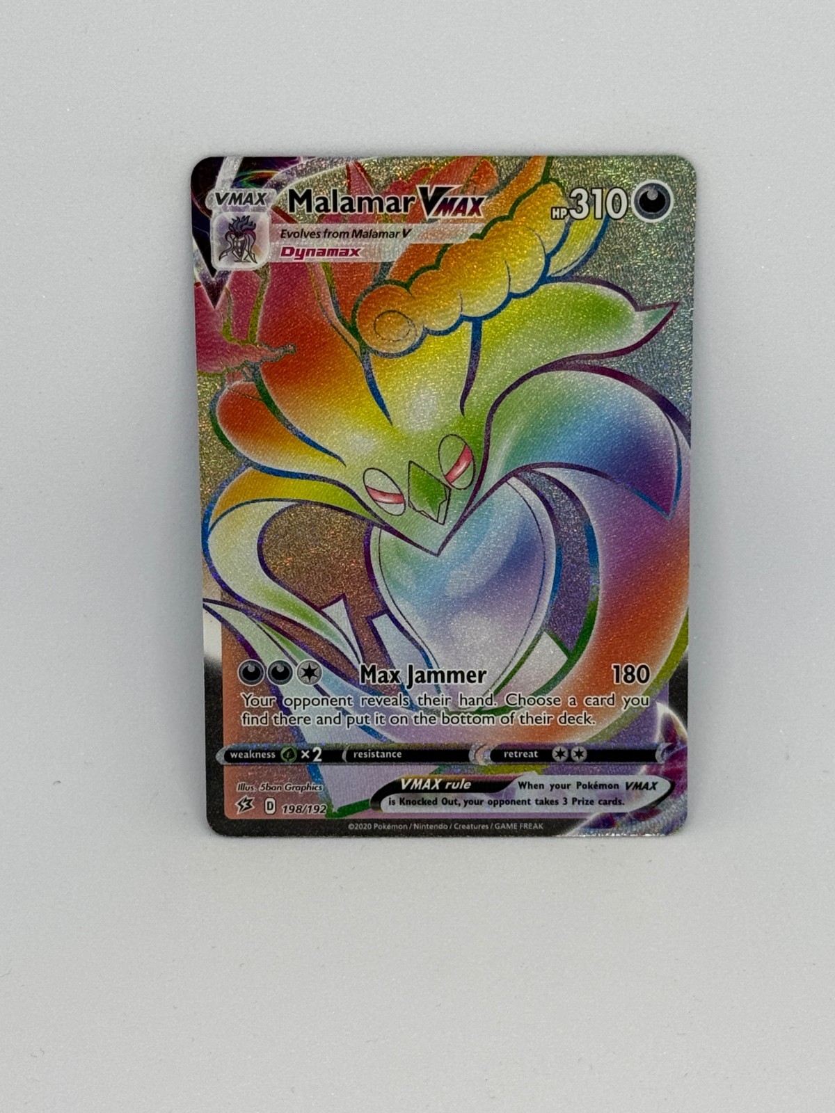 Pokemon Card Malamar VMAX 198/192 Rebel Clash SECRET RARE - NM