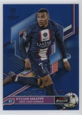 2022 Finest UEFA Club Competitions Blue Refractor /150 Kylian Mbappe Mbappé 0nr3
