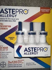 Astepro Allergy Nasal Spray 120 Sprays Each 3 Pack (360 Total) Antihistamine