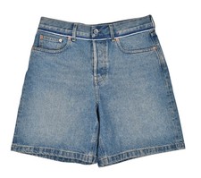 Authentic Men's Gucci Blue Distressed Washed Organic Denim Shorts 785760 New