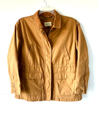 Universal Thread Canvas Utility Brown Jacket, Full Zip, Corduroy Collar, Size L
