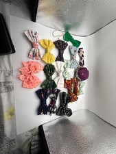 Lot of 17 Assorted Handmade Fabric Hair Bows and Headbands