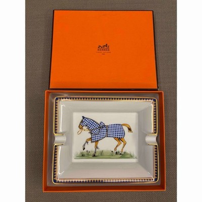専用　　　HERMÈS-PARIS 馬デザイン灰皿 HERMES Paris Horse Ashtray Plate Cigar Tray 20×16.5cm Unused With