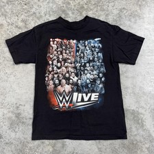 WWE Live Shirt Mens Medium Black Wrestling 2017 Raw SmackDown Tour Graphic Tee