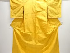 7684706: JAPANESE KIMONO / ANTIQUE KIMONO / SILK / TSUMUGI / WOVEN KASURI PATTER