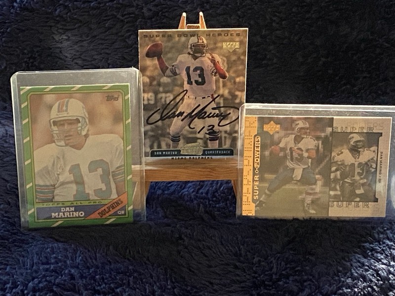  Dan Marino Auto + 1986 Topps Dolphins QB Lot Super Bowl Heroes Upper Deck HOF