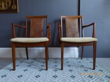 G Plan vintage teak and cane dining chairs Fresco 1970s carver chairs set of 4