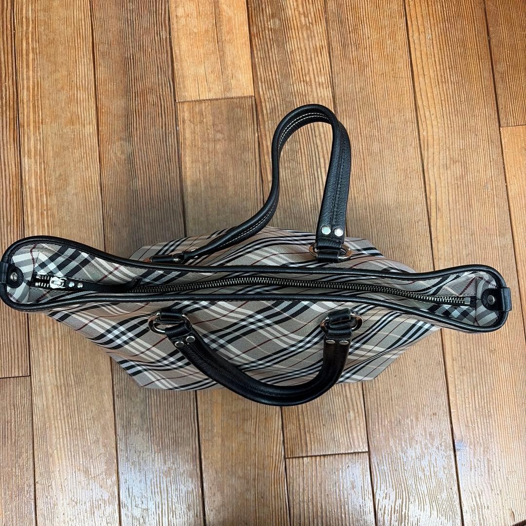 Burberry Blue Label Tote Bag Nova Check Beige Canvas Leather Handbag Bag New thumbnail 2