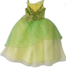 The Princess and Frog Costume Dresses Tiana Green Mesh Lotus Brooch Size 3