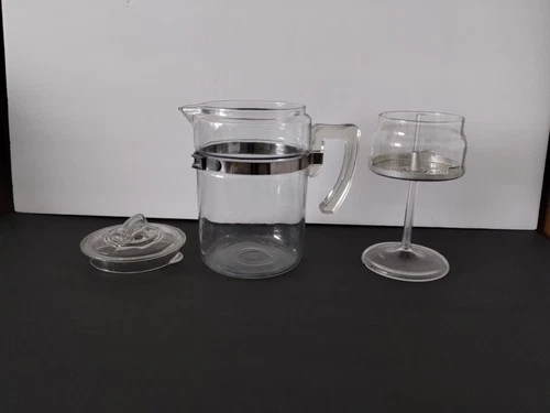 Vintage Pyrex Glass Flameware 6 Cup # 7826-B Percolator Coffee Pot/No Basket Lid