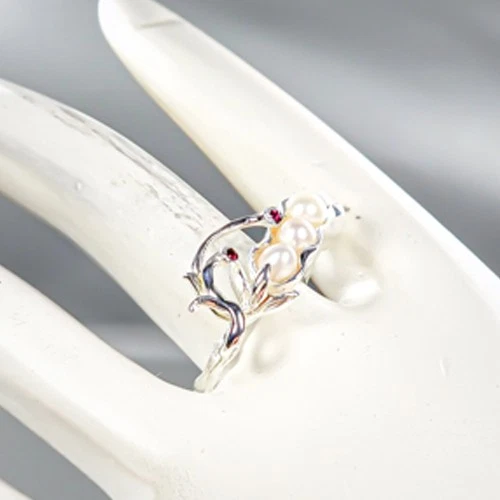 Fine Art Natural Pearl Ring 925 Sterling Silver Size 9.75 /R427711 - Image 3 of 4