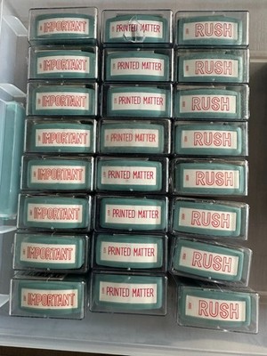24 Xstamper Self Inking Stamps Stamper - IMPORTANT, PRINTED MATTER AND RUSH