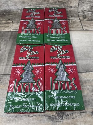 Lot of 4  Style Brite Star 18  Icicles Christmas Tree 2000 Strand Tinsel USA