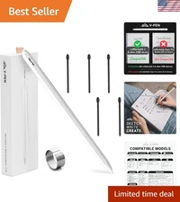 Stylish White V-Pen EMR Stylus: Battery-Free with Palm Rejection Technology