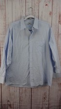 Forsyth Of Canada Dress Shirt Mens 17.5 32/33 Blue Button Cotton Classic