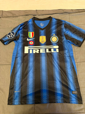 Nike Inter Milan Dri-FIT Black/Blue Striped Pirelli Soccer Jersey UCL