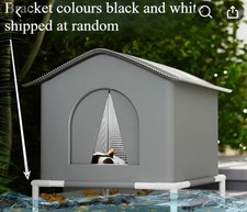 Weatherproof Insulated Outdoor Cat House Gray Large Size